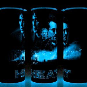Glow in the Dark Heat 90s Action Movie - Al Pacino -Val Kilmer Cup Mug Tumbler